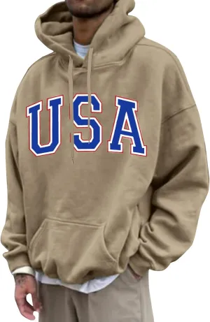 GOFULY Men'S Fashion Hoodies & Sweatshirts Palm Tree Print Fall Fleece Sweatshirts Streetwear Long Sleeve Pullover Hoodie