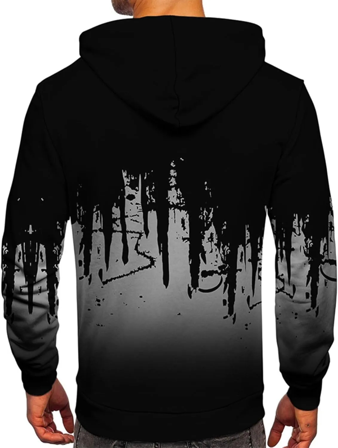 GOFULY Sweatshirt For Men Streetwear Fall Hoodies Long Sleeve Drawstring Hoodie Pullover Winter 3D Print Clothes With Pockets