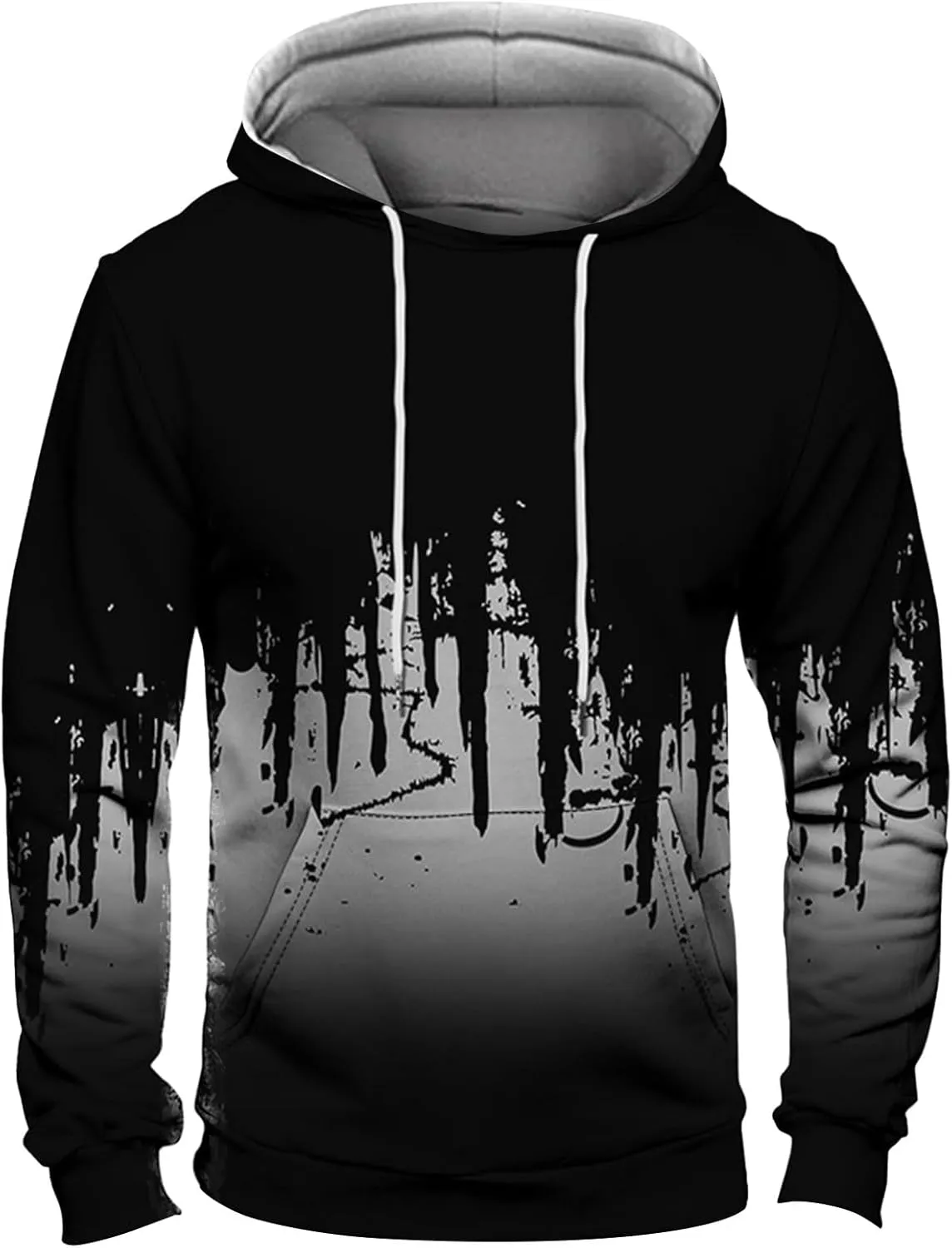 GOFULY Sweatshirt For Men Streetwear Fall Hoodies Long Sleeve Drawstring Hoodie Pullover Winter 3D Print Clothes With Pockets