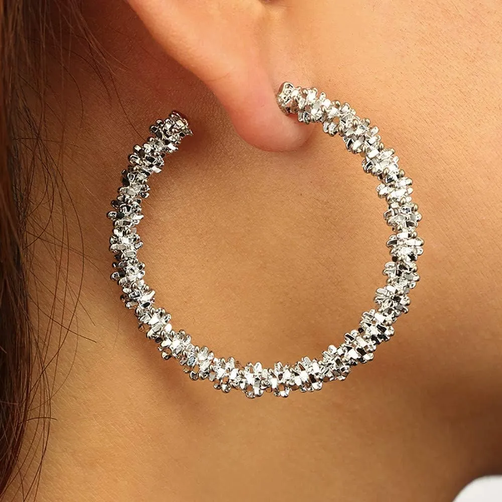 Gold Hoop Earrings for Women,925 Sterling Silver Post Hoop Earrings With Cubic Zirconia Jewelry for Her Mother Girlfriend