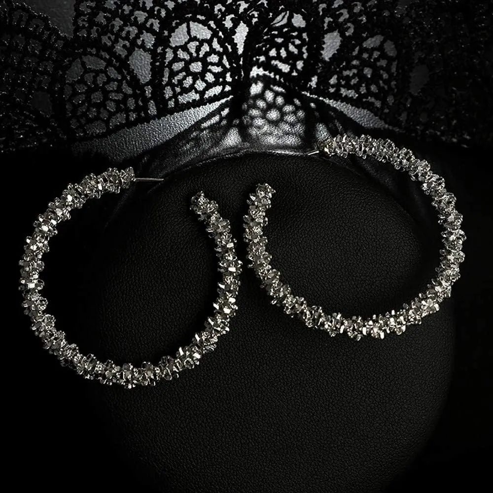 Gold Hoop Earrings for Women,925 Sterling Silver Post Hoop Earrings With Cubic Zirconia Jewelry for Her Mother Girlfriend