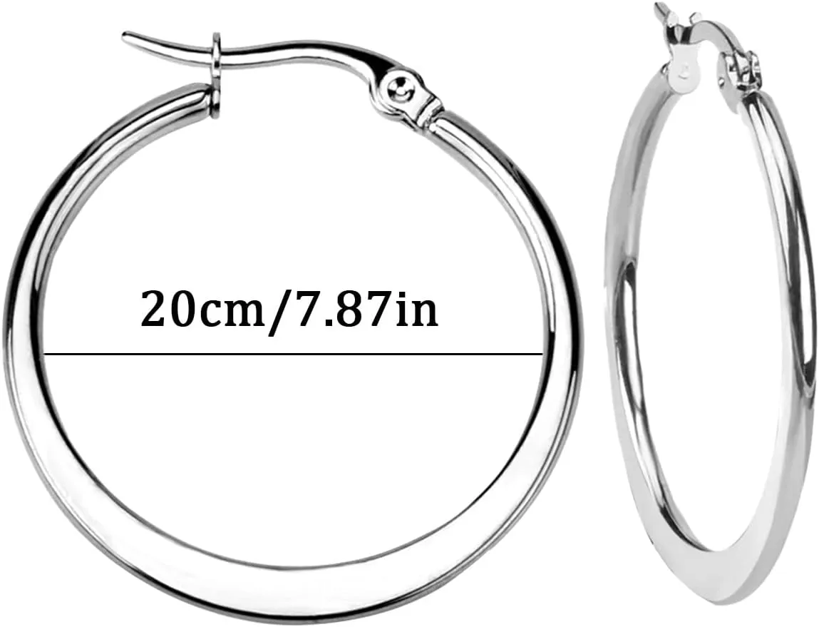 Gold Plated Chunky Hoop Earrings for Women,925 Sterling Silver Post Large Hoop Earrings Mothers Day Jewelry Gifts for Mother
