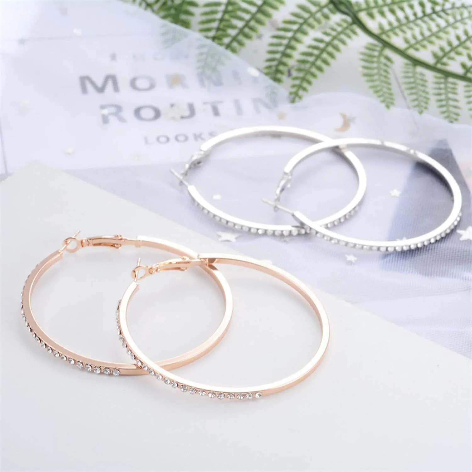 Gold Plated Chunky Hoop Earrings for Women,925 Sterling Silver Post Large Hoop Earrings Mothers Day Jewelry Gifts for Mother