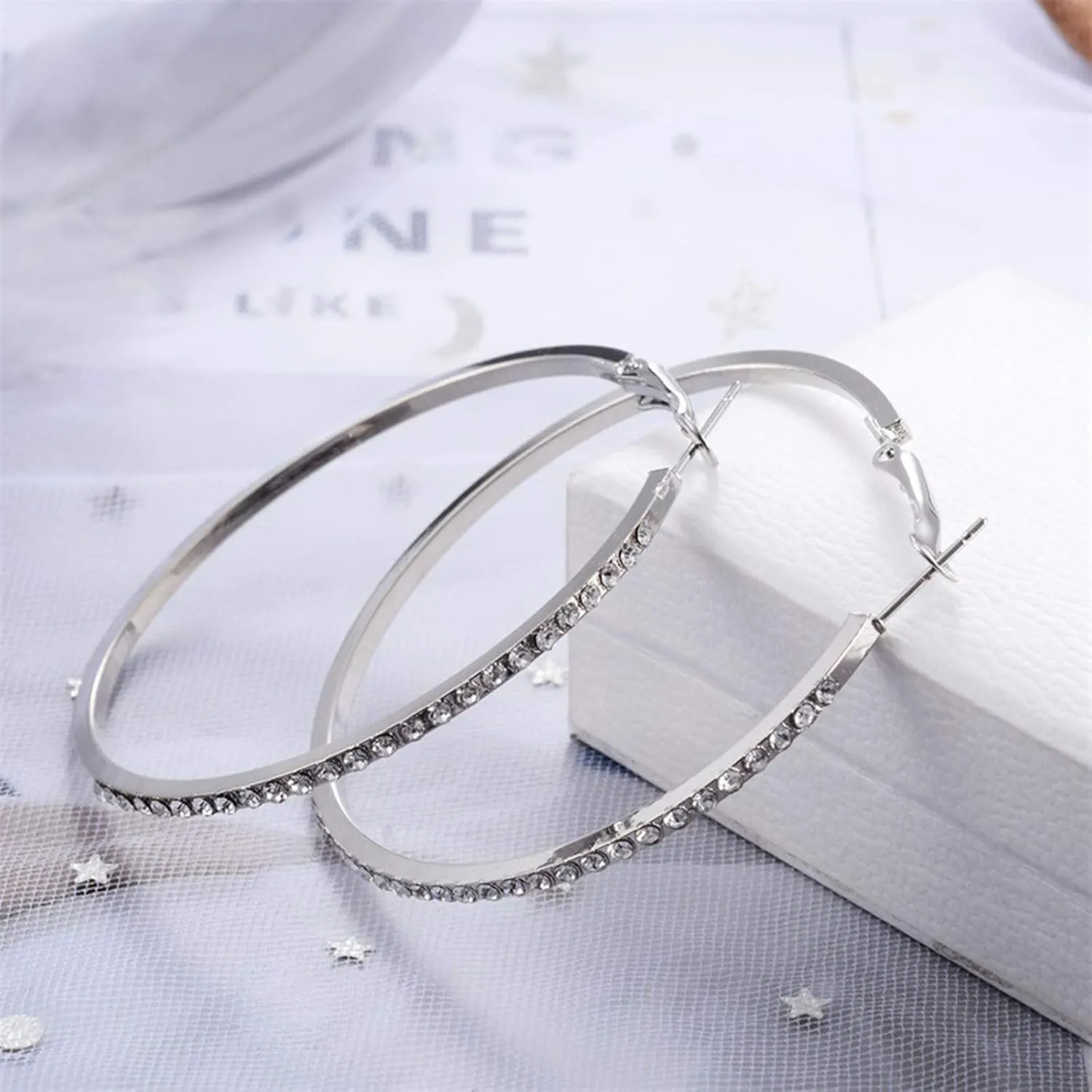 Gold Plated Chunky Hoop Earrings for Women,925 Sterling Silver Post Large Hoop Earrings Mothers Day Jewelry Gifts for Mother
