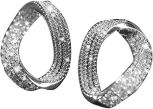 Gold Plated Hoop Earrings for Women,925 Sterling Silver Post CZ Hoops for Mother Girlfriend Jewelry Gifts for Valentine's Day