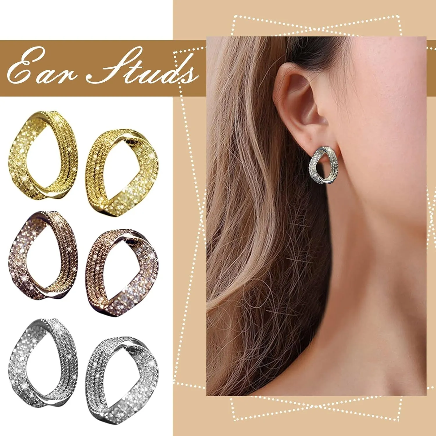 Gold Plated Hoop Earrings for Women,925 Sterling Silver Post CZ Hoops for Mother Girlfriend Jewelry Gifts for Valentine's Day