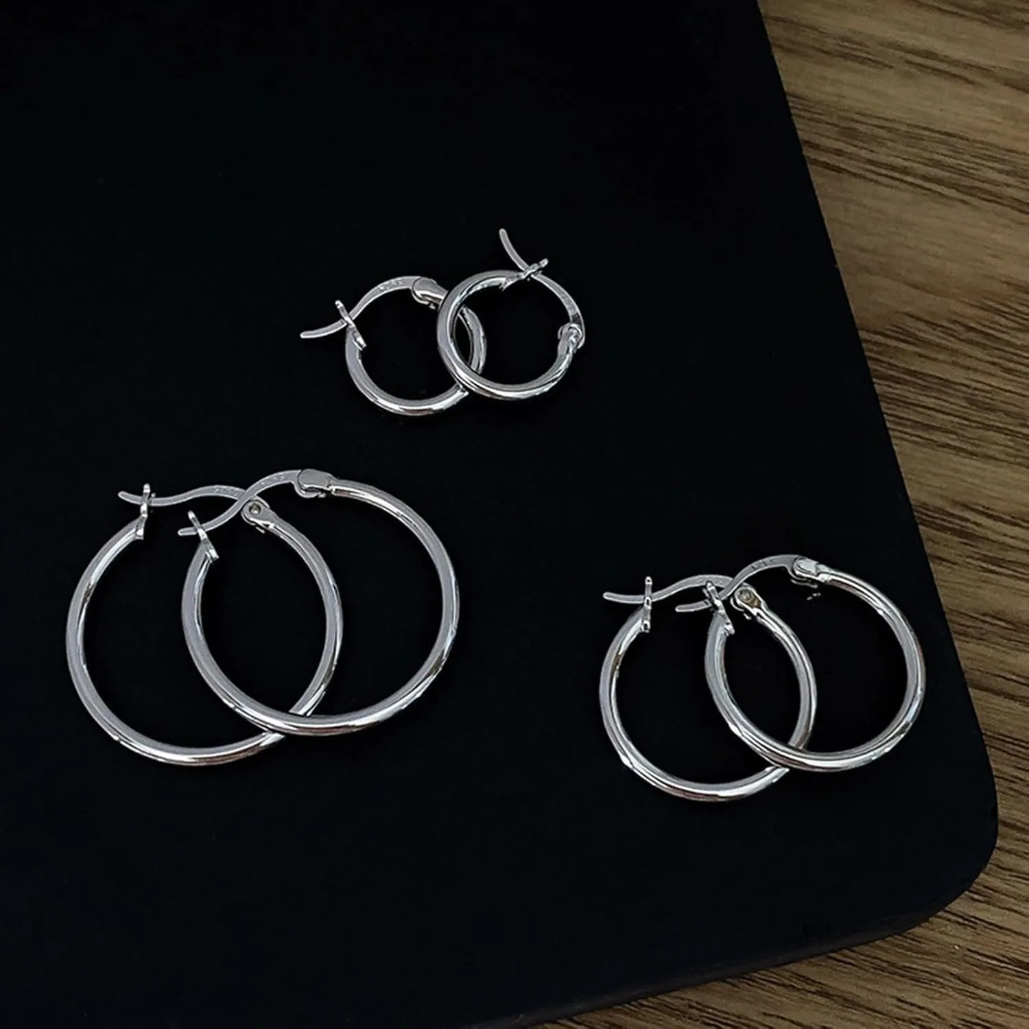 Gold Plated Hoop Earrings for Women,925 Sterling Silver Post Dangle Earrings for Mom Wife Jewelry Gifts for Valentine's Day