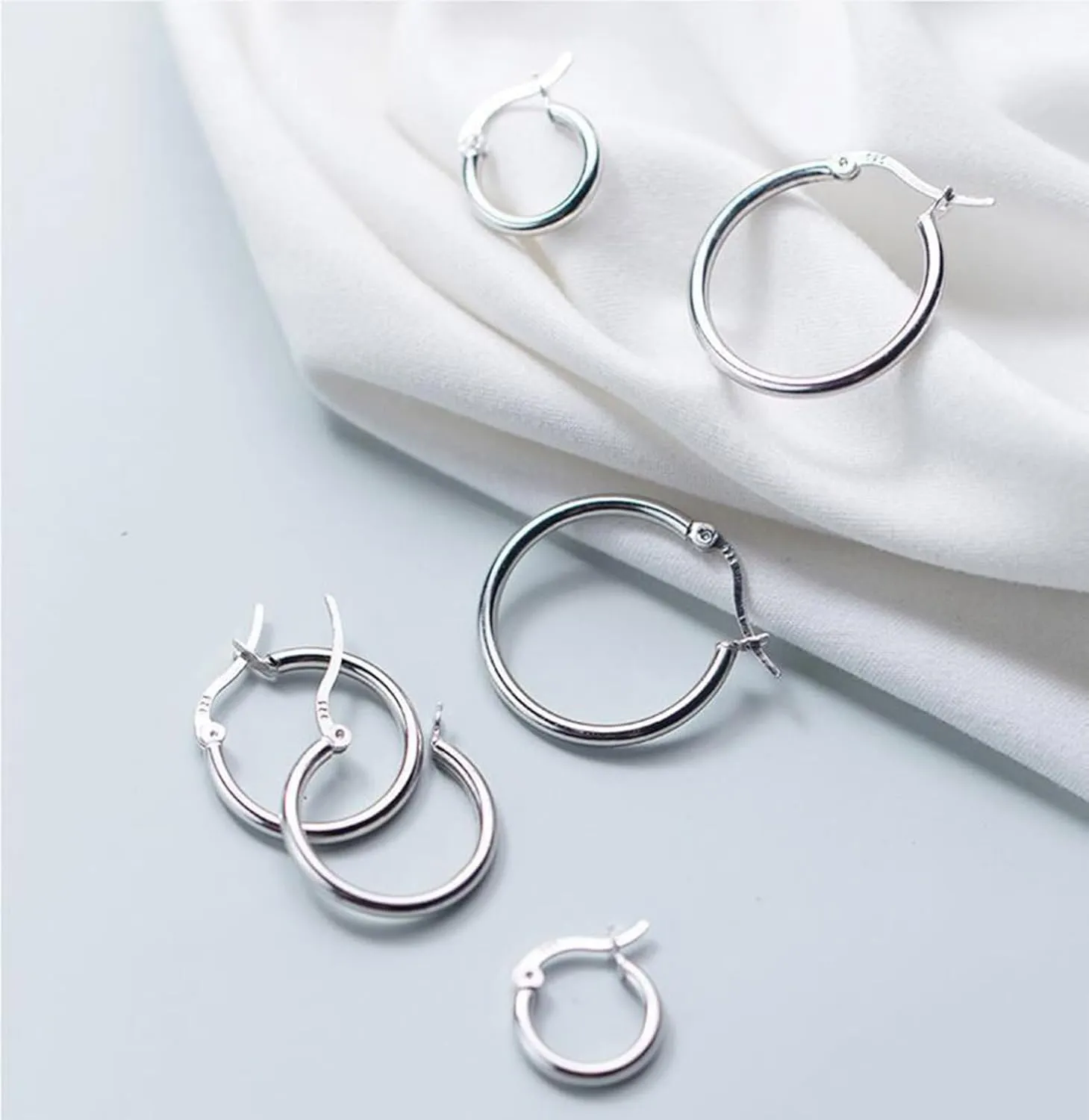 Gold Plated Hoop Earrings for Women,925 Sterling Silver Post Dangle Earrings for Mom Wife Jewelry Gifts for Valentine's Day