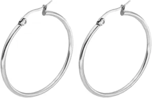 Gold Plated Hoop Earrings for Women,925 Sterling Silver Post Dangle Earrings for Mom Wife Jewelry Gifts for Valentine's Day