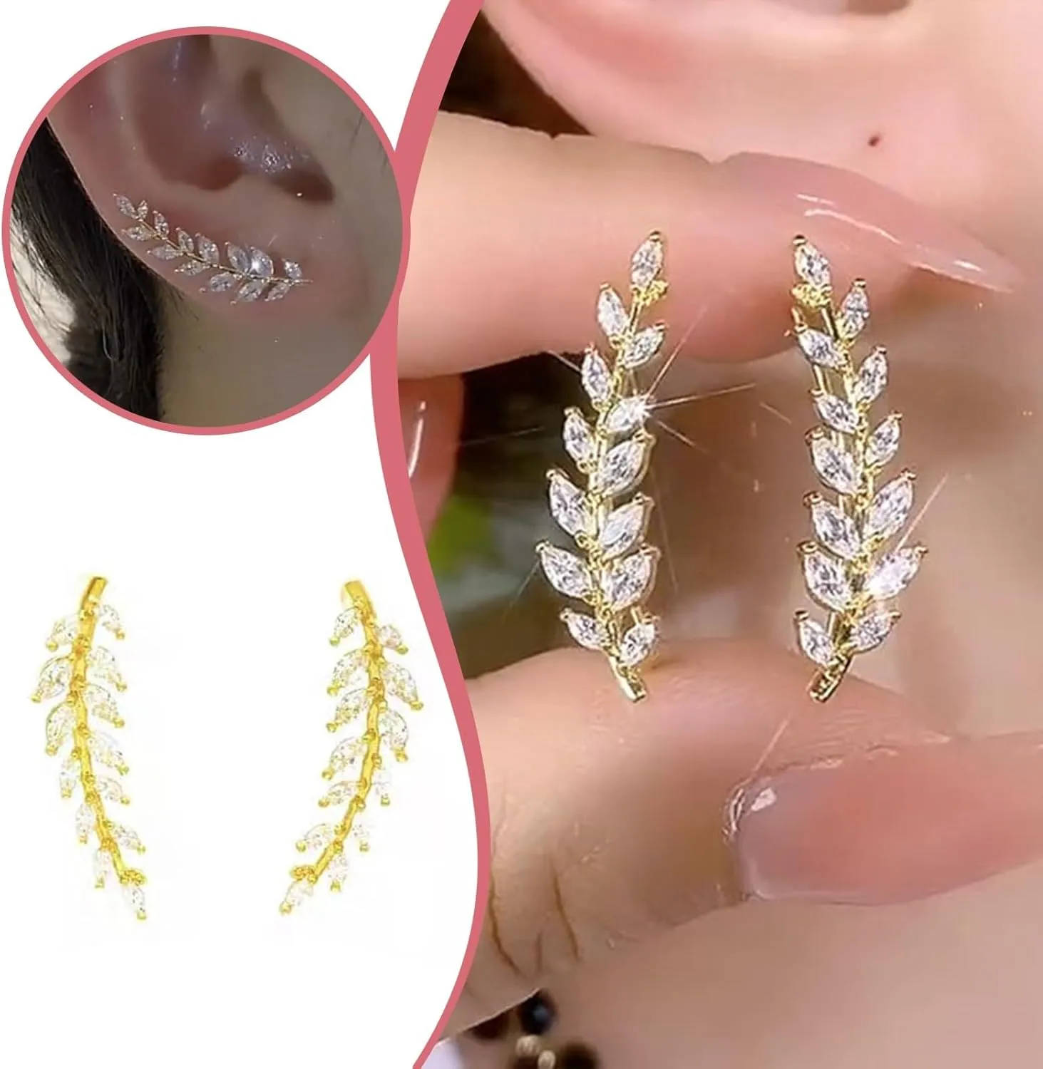 Gold Plated Pearl Stud Earrings Dangle Earrings for Women,Long Hanging Gold Plated Silver Chain Earrings Bow Pearl Threader Earrings Jewelry Accessory Gifts Drop Dangle Earrings Studs