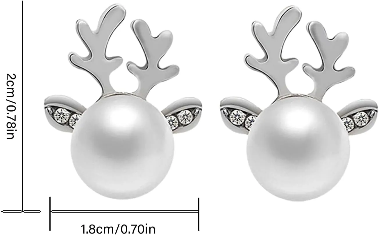 Gold Plated Pearl Stud Earrings for Women,Sterling Silver Classic Bridal Pearl Stud Earrings Trendy Jewelry Gifts for Her