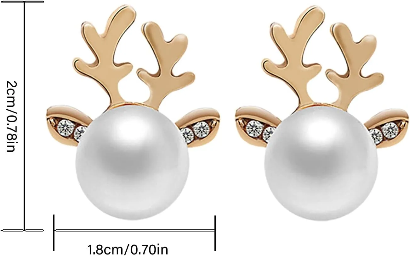 Gold Plated Pearl Stud Earrings for Women,Sterling Silver Classic Bridal Pearl Stud Earrings Trendy Jewelry Gifts for Her