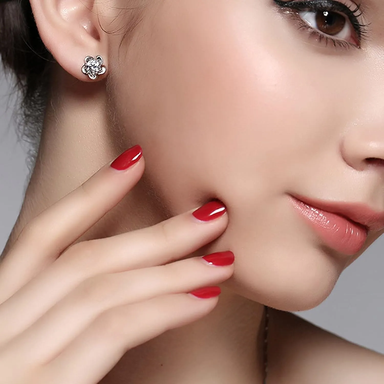 Gold Plated Silver Stud Earrings for Women,Brilliant Cut Cubic Zirconia Crystal Stud Birthday Jewelry Gift for Mom Girlfriend