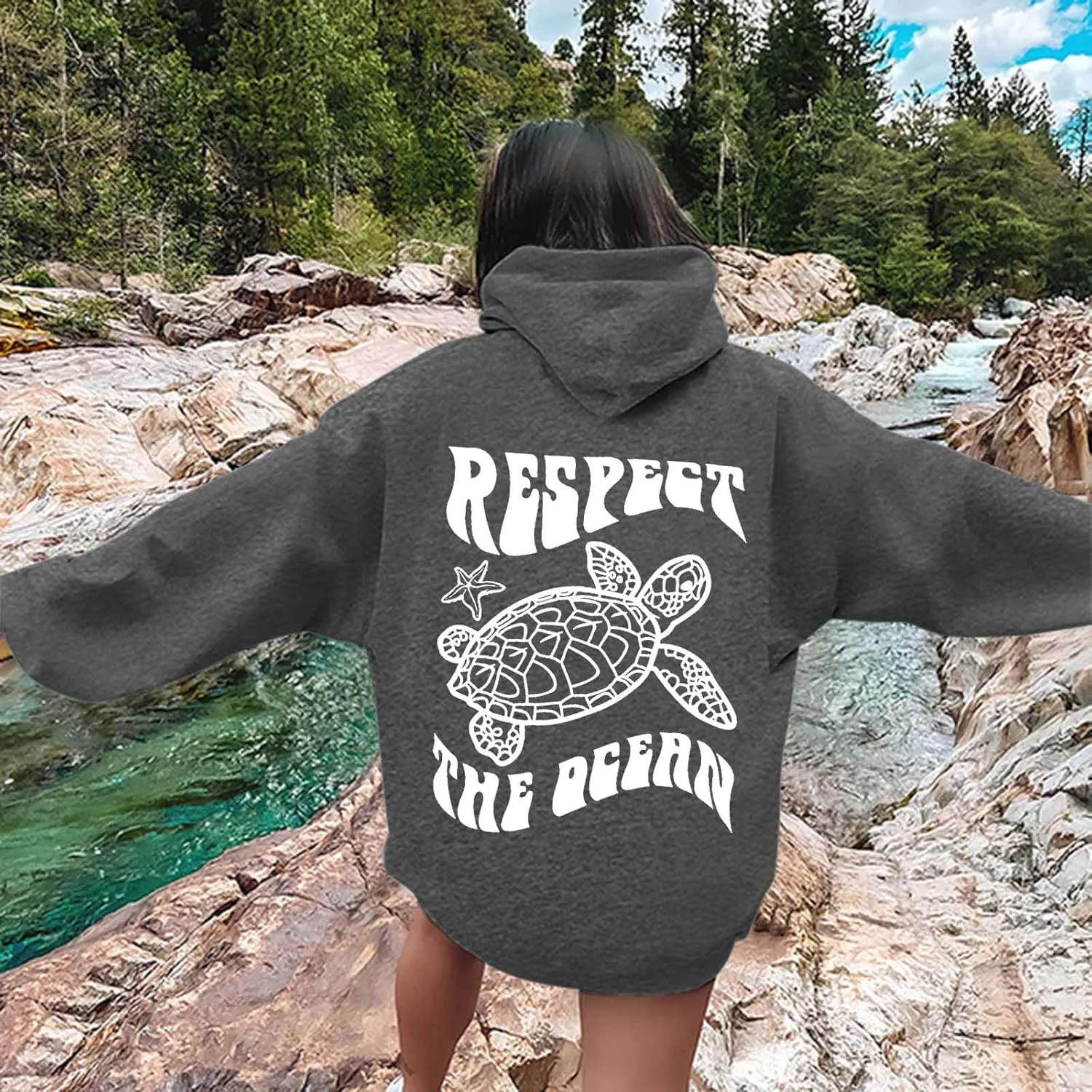 Graphic Crewneck Sweatshirts Women Pullover Ocean Beach Sunset Hoodie - Ocean Beach Hoodie Aesthetic