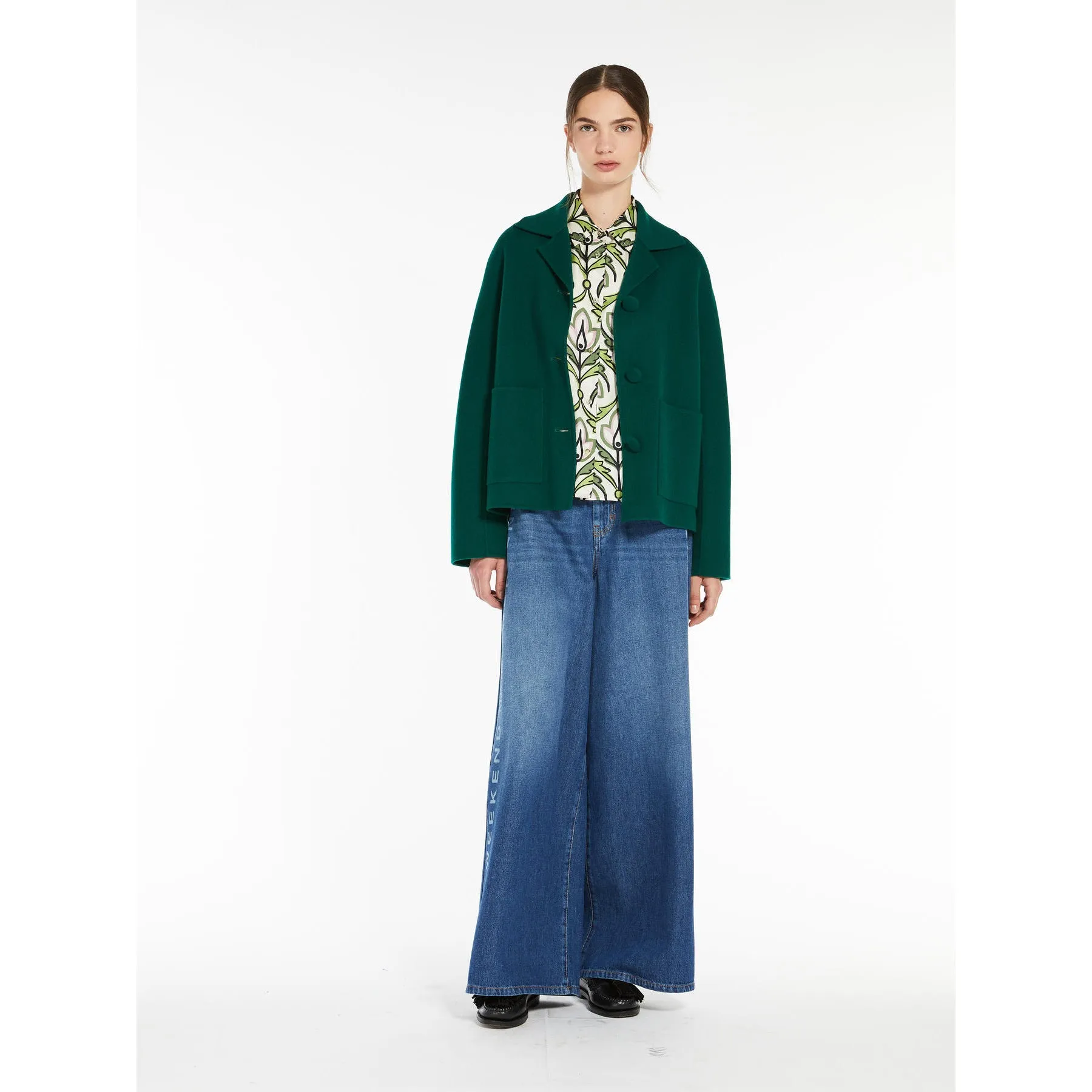 green Double-sided single-breasted jacket