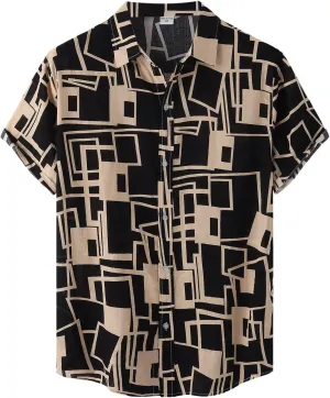 Hawaiian Shirt for Men Button Down Beach Tropical Shirts Cardigan Shirts Men's Striped Lapel Shirts Tshirts Shirts