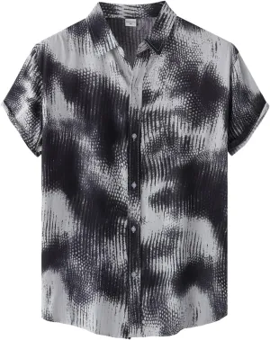 Hawaiian Shirt for Men Button Down Beach Tropical Shirts Cardigan Shirts Men's Striped Lapel Shirts Tshirts Shirts