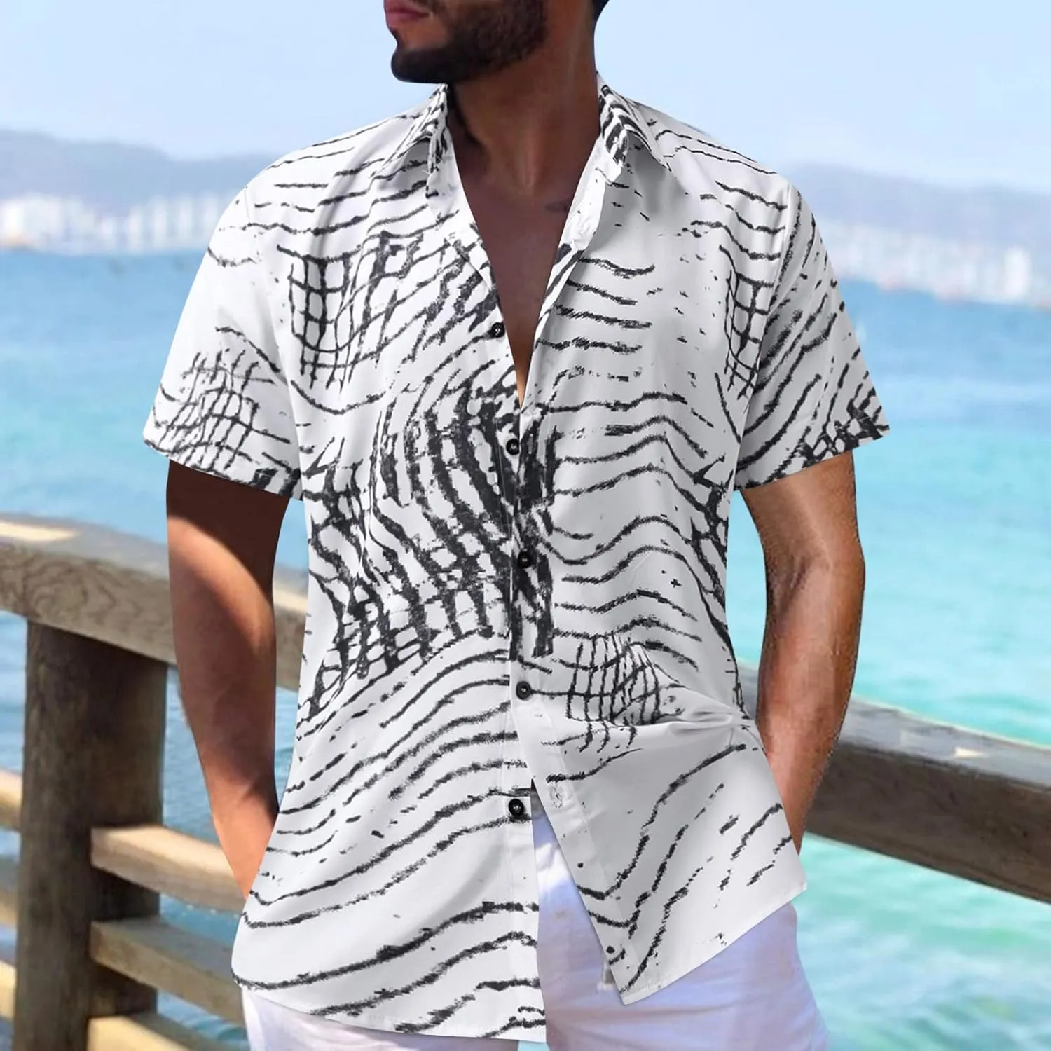 Hawaiian Shirt for Men Button Down Beach Tropical Shirts Sleeve Shirts Mens Summer Shirts Vintage Short Sleeve Shirts