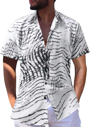 Hawaiian Shirt for Men Button Down Beach Tropical Shirts Sleeve Shirts Mens Summer Shirts Vintage Short Sleeve Shirts