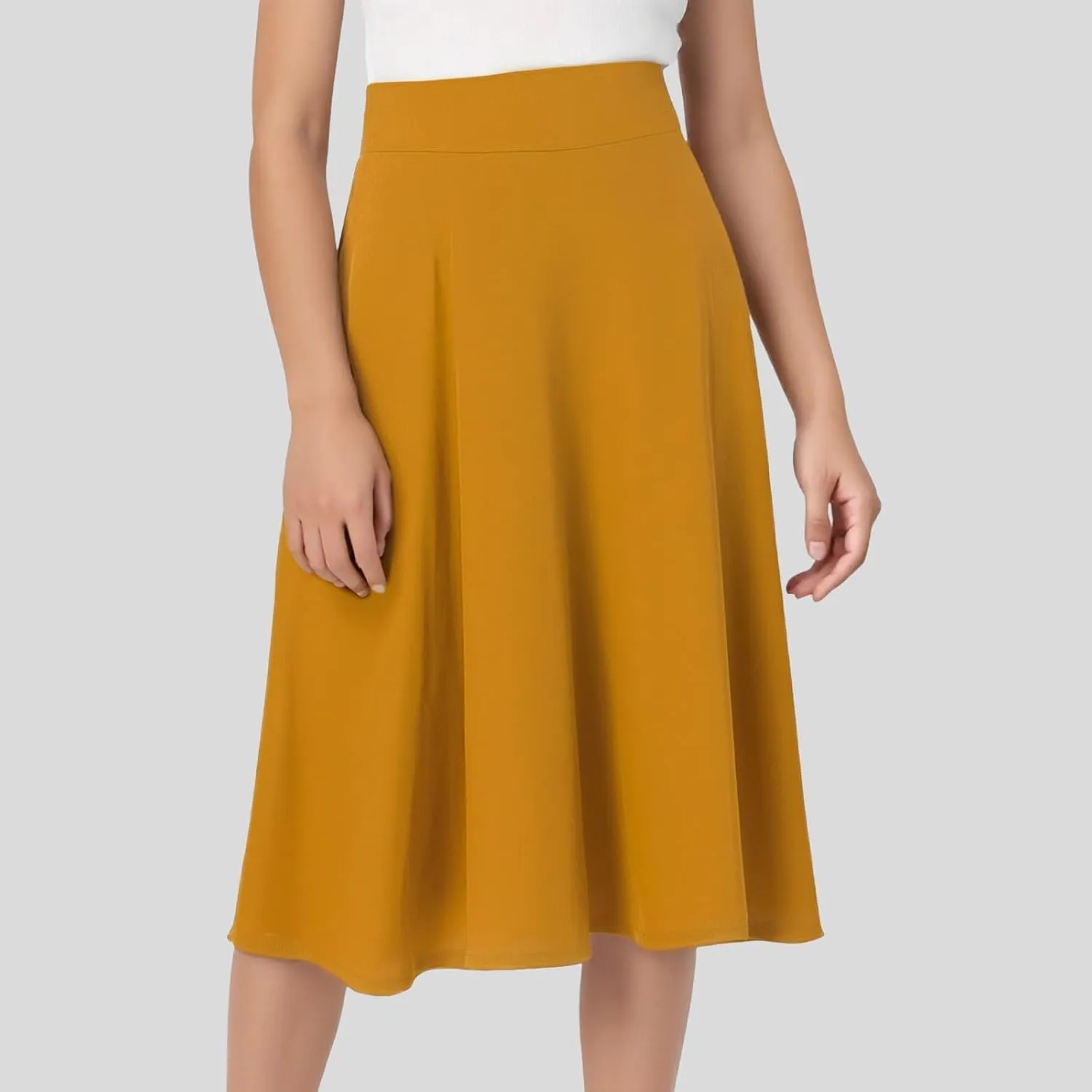 High Waisted Skirts for Women Elastic Waisted Baggy Flowy Casual Skirt Stretchy Soft Comfortable Solid Color Skorts