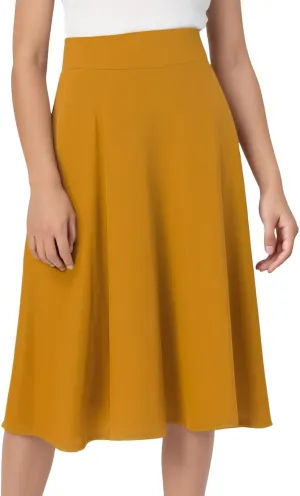 High Waisted Skirts for Women Elastic Waisted Baggy Flowy Casual Skirt Stretchy Soft Comfortable Solid Color Skorts