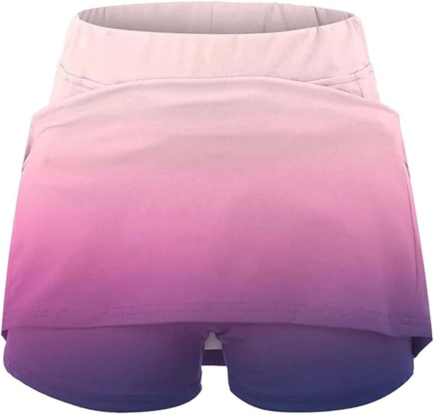 High Waisted Skorts for Women Gradient Stretchy Tennis Shirt Lightweight Casual Comfortable Shirts Skirts with Pockets
