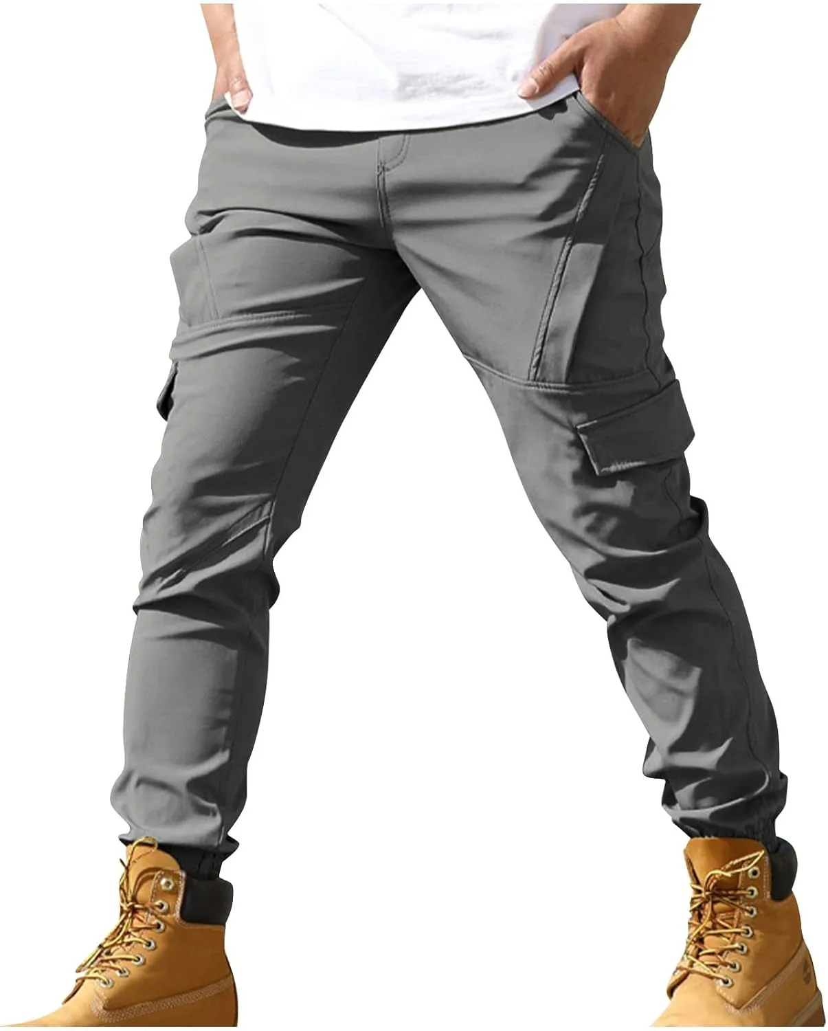 Hiking Pants Men Camo Mens Cargo Pants Outdoor Slim Fit Lightweight Joggers Work Pants Multi-Pocket Military Pants