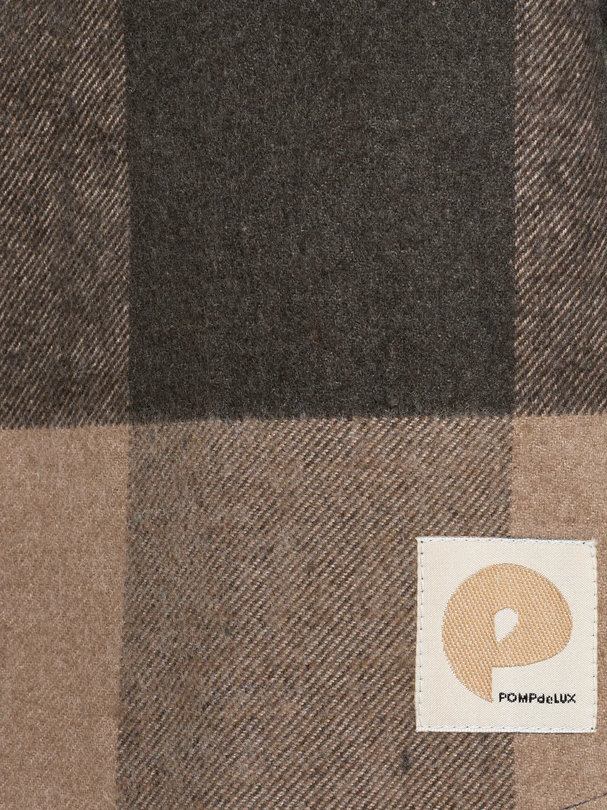 Hooded Plaid Shacket - Tween - Dark Beige/Grey Melange