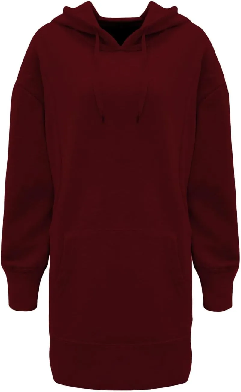 Hoodie Dress for Women 2024 Fall Long Sleeve Fleece Pullover Sweatshirts Oversized Hoodies with Kangaroo Pocket