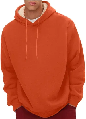 Hoodies for Men Heavyweight Fleece Sherpa Lined Hoodie Winter Warm Pullover Thick Thermal Windproof Sweatshirt