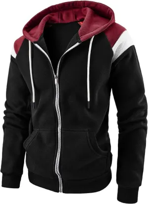 Hoodies for Men with Pockets Full Zip up Long Sleeve Sweatshirt Sports Lightweight Hooded Jacket Fall Y2k