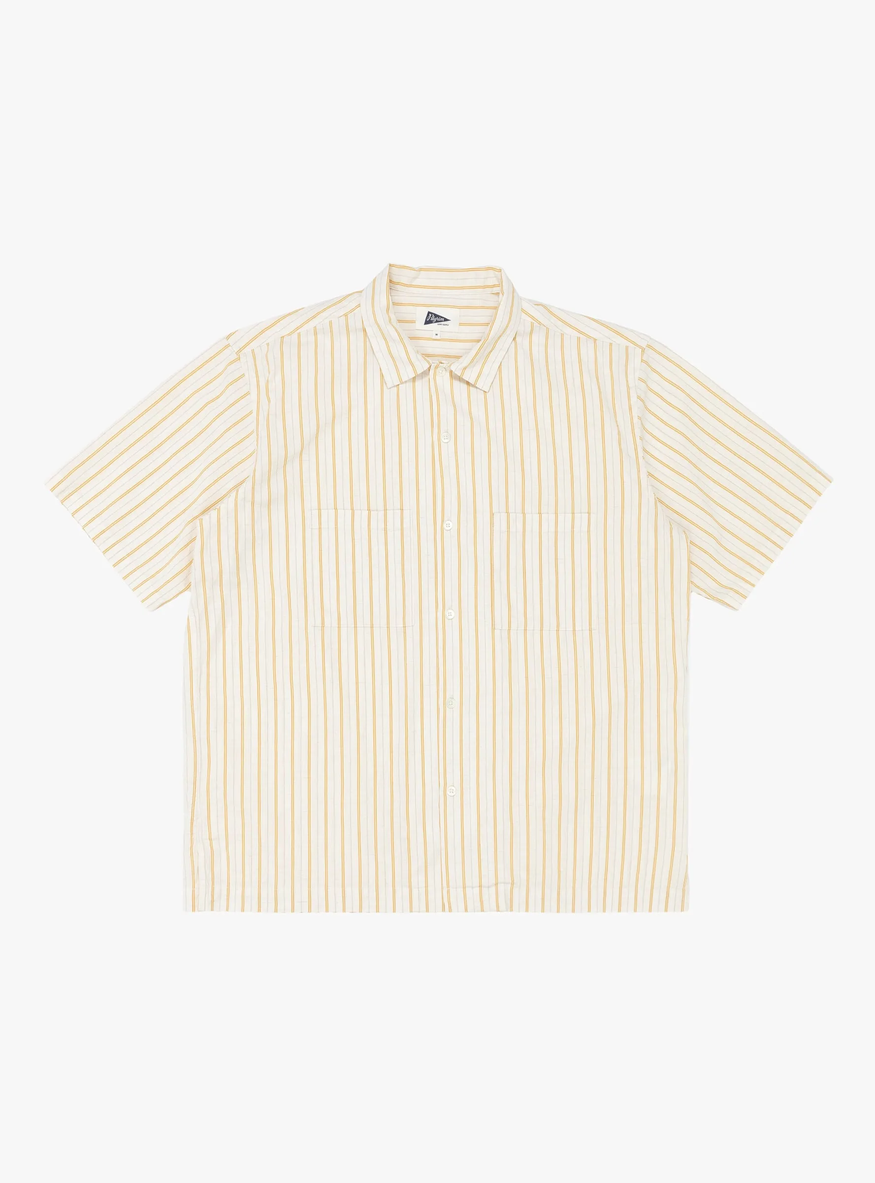 Johnny Stripe Short Sleeve Shirt Mustard