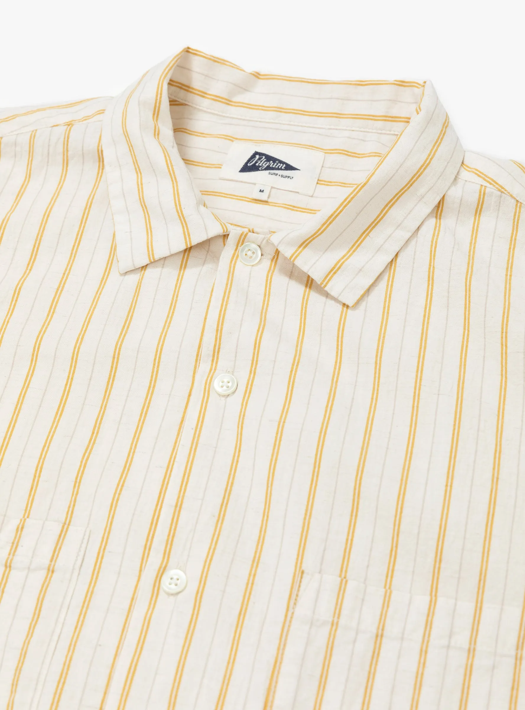Johnny Stripe Short Sleeve Shirt Mustard