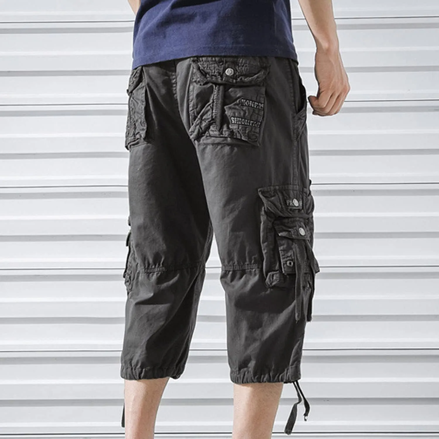 Kaxiya2021 Men's Cargo Shorts Loose Fit Multi Pocket Short Pants Cotton Slim Fit Twill Outdoor Summer Fashion Casual Wear
