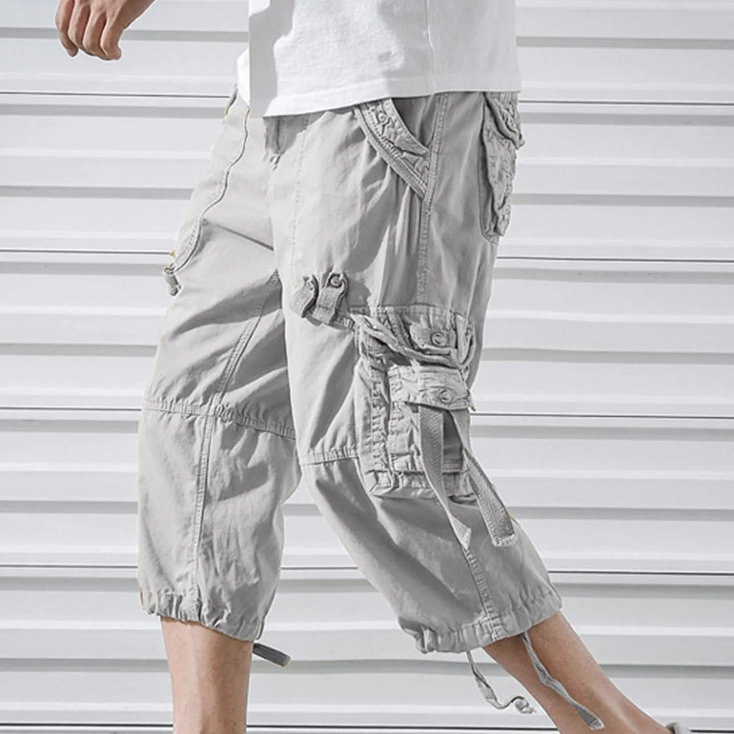 Kaxiya2021 Men's Cargo Shorts Loose Fit Multi Pocket Short Pants Cotton Slim Fit Twill Outdoor Summer Fashion Casual Wear