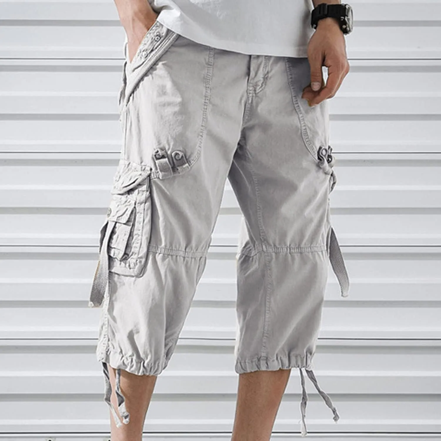 Kaxiya2021 Men's Cargo Shorts Loose Fit Multi Pocket Short Pants Cotton Slim Fit Twill Outdoor Summer Fashion Casual Wear