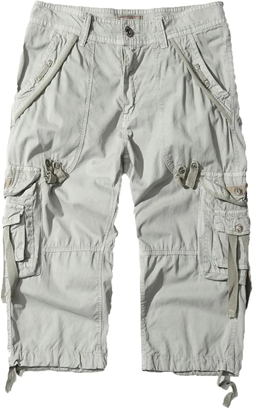 Kaxiya2021 Men's Cargo Shorts Loose Fit Multi Pocket Short Pants Cotton Slim Fit Twill Outdoor Summer Fashion Casual Wear