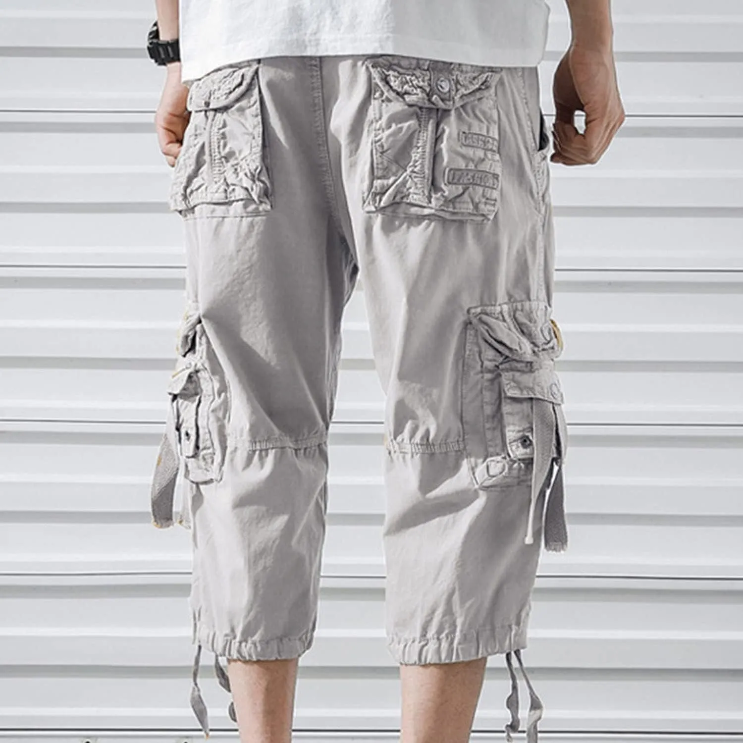 Kaxiya2021 Men's Cargo Shorts Loose Fit Multi Pocket Short Pants Cotton Slim Fit Twill Outdoor Summer Fashion Casual Wear