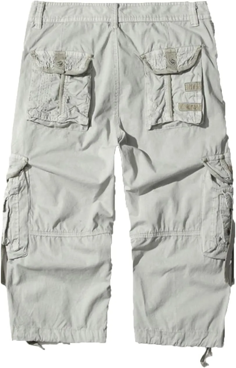 Kaxiya2021 Men's Cargo Shorts Loose Fit Multi Pocket Short Pants Cotton Slim Fit Twill Outdoor Summer Fashion Casual Wear
