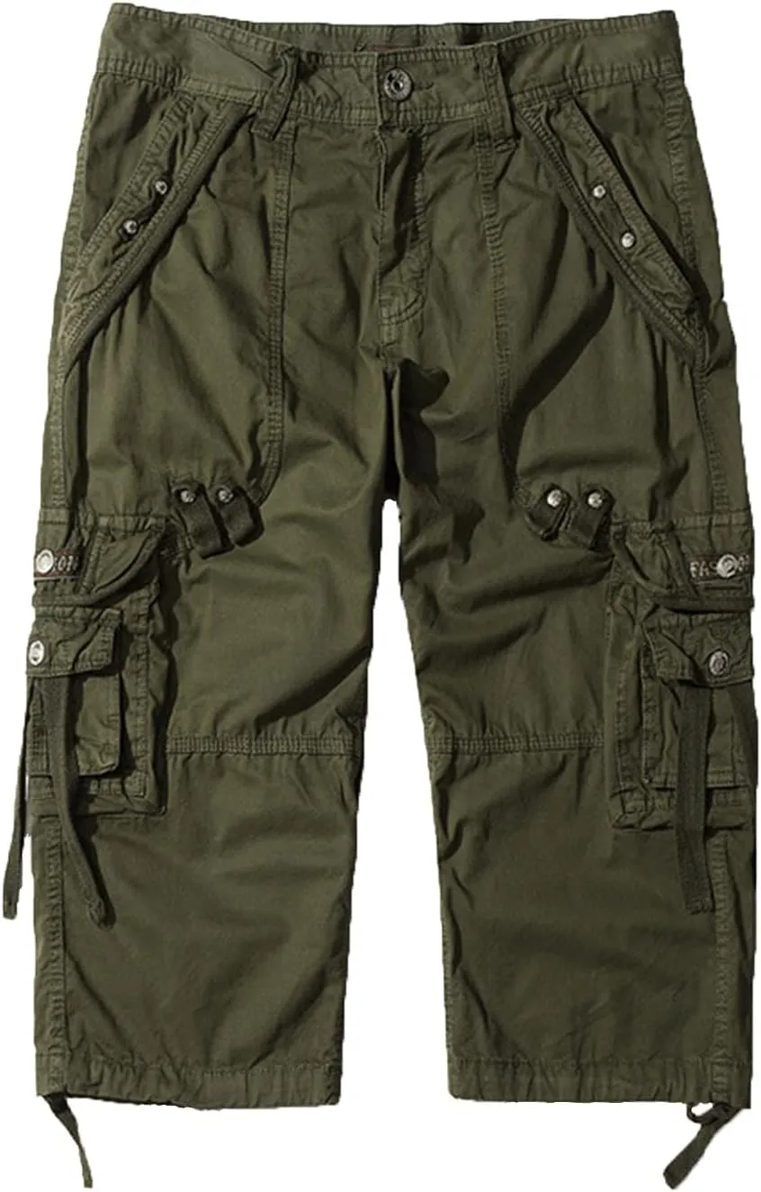 Kaxiya2021 Men's Cargo Shorts Loose Fit Multi Pocket Short Pants Cotton Slim Fit Twill Outdoor Summer Fashion Casual Wear