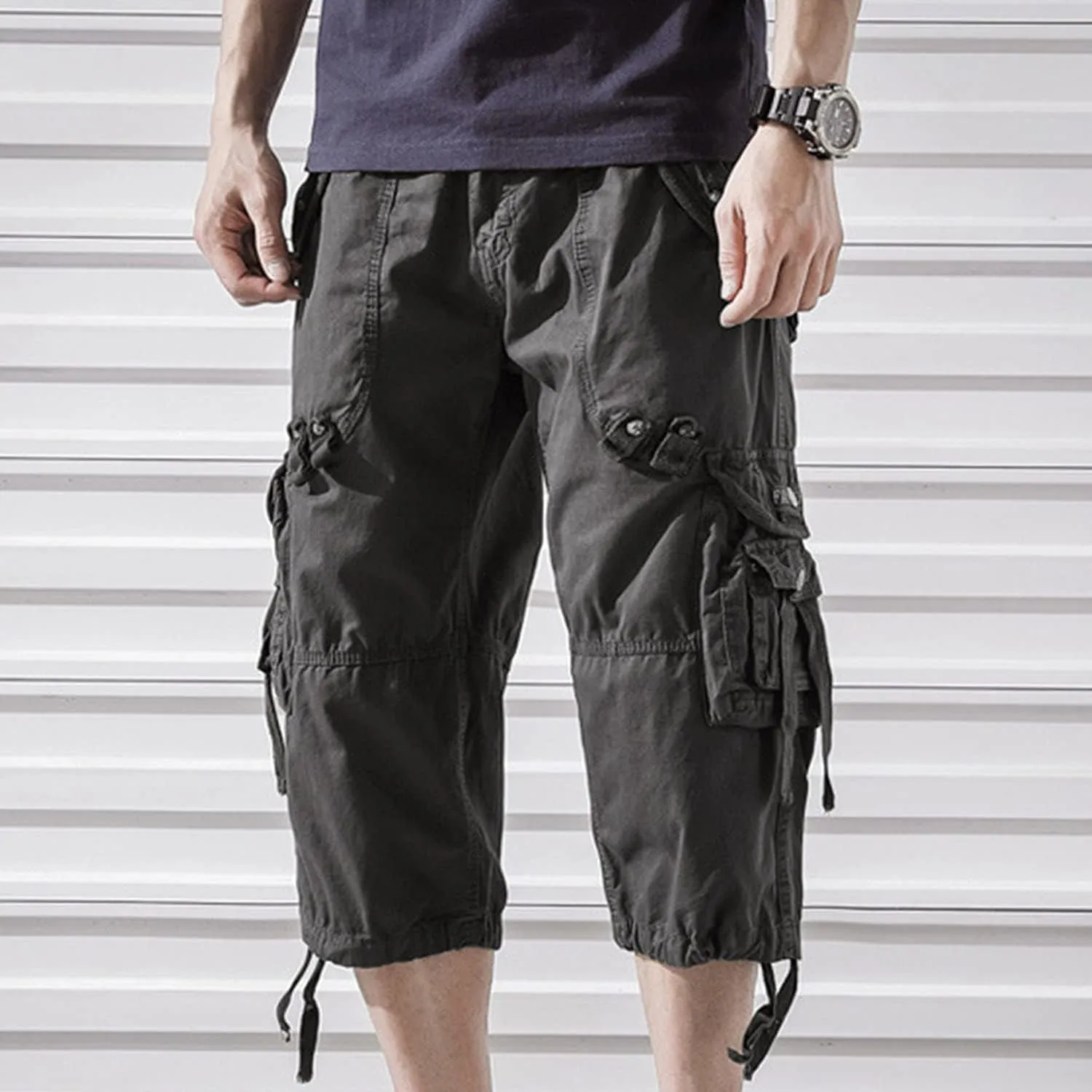 Kaxiya2021 Men's Cargo Shorts Loose Fit Multi Pocket Short Pants Cotton Slim Fit Twill Outdoor Summer Fashion Casual Wear