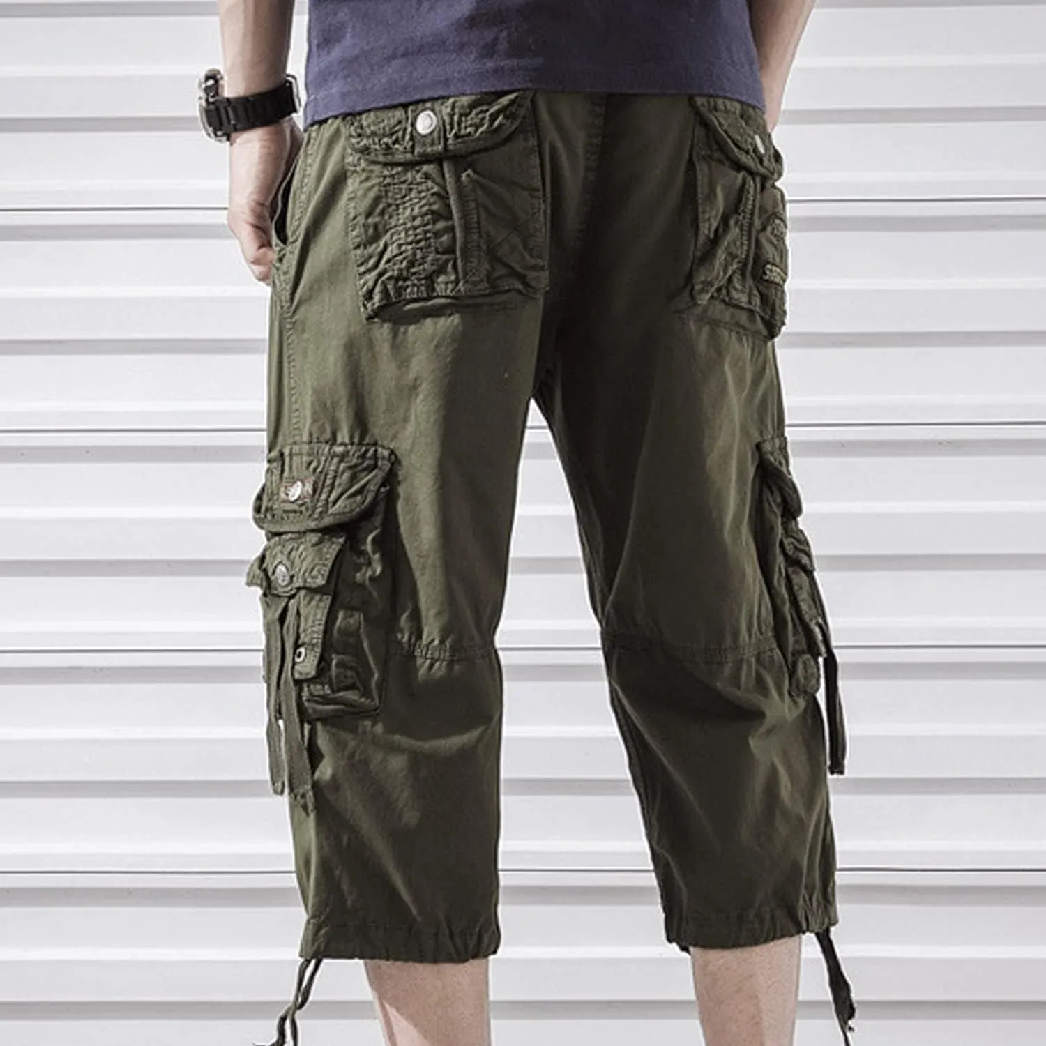 Kaxiya2021 Men's Cargo Shorts Loose Fit Multi Pocket Short Pants Cotton Slim Fit Twill Outdoor Summer Fashion Casual Wear