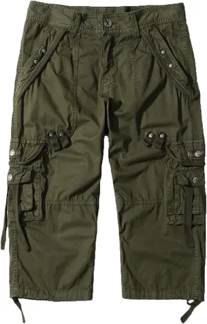 Kaxiya2021 Men's Cargo Shorts Loose Fit Multi Pocket Short Pants Cotton Slim Fit Twill Outdoor Summer Fashion Casual Wear