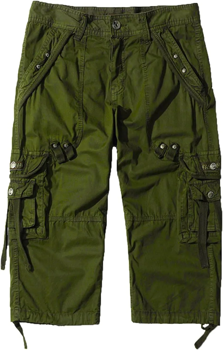 Kaxiya2021 Men's Cargo Shorts Loose Fit Multi Pocket Short Pants Cotton Slim Fit Twill Outdoor Summer Fashion Casual Wear