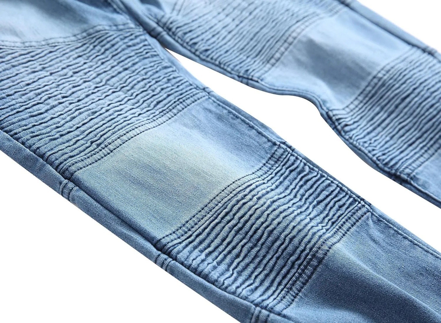 Kaxiya2021 Men's Slim Fit Biker Jeans Skinny Distressed Ripped Casual Denim Pants Zipper Washed Straight Fit Jean Trousers