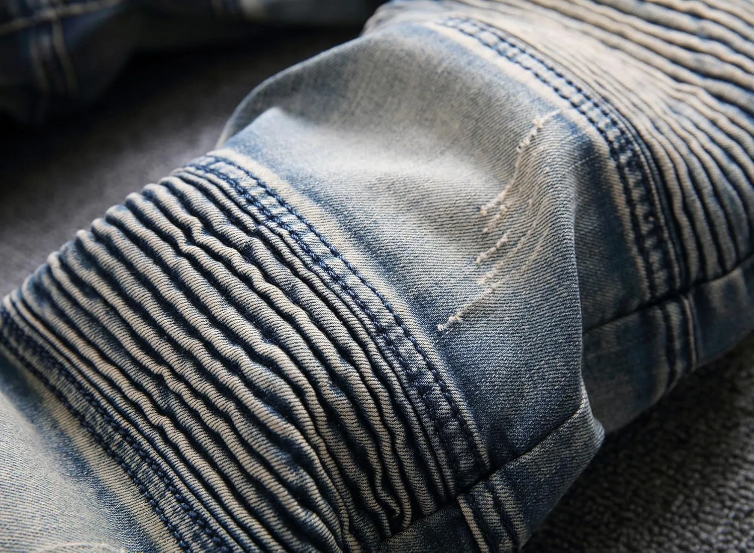 Kaxiya2021 Men's Slim Fit Biker Jeans Skinny Distressed Ripped Casual Denim Pants Zipper Washed Straight Fit Jean Trousers