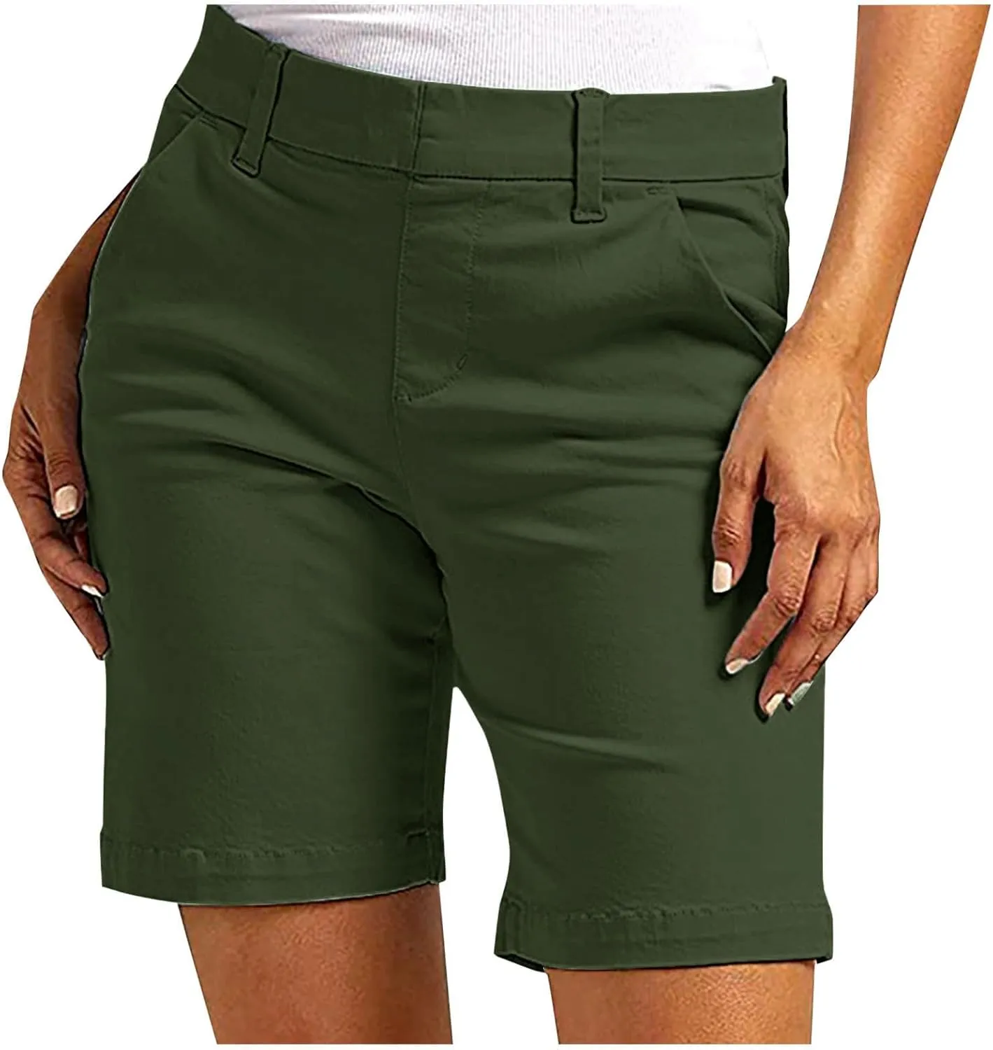 Ladies' Relaxed Trousers,Plus Size Women's Stretch Shorts Elastic Waist with Pockets, Breathable Summer Lounge Pants