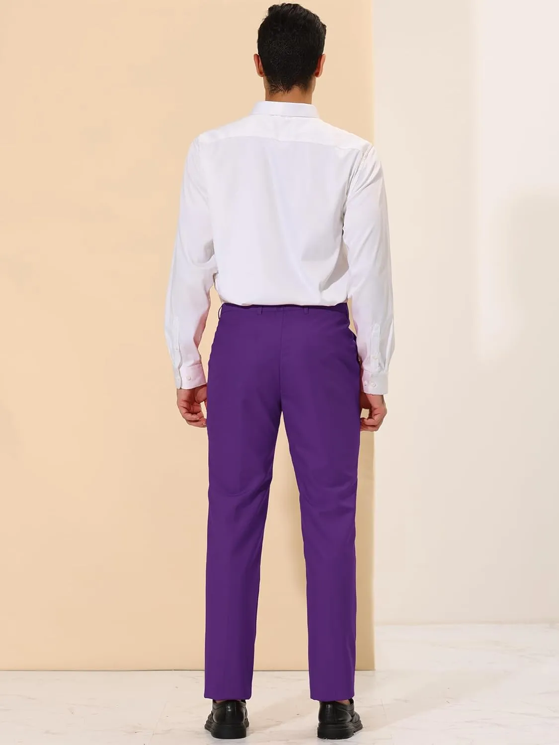 Lars Amadeus Men's Dress Pants Slim Fit Flat Front Chino Business Wedding Suit Pants
