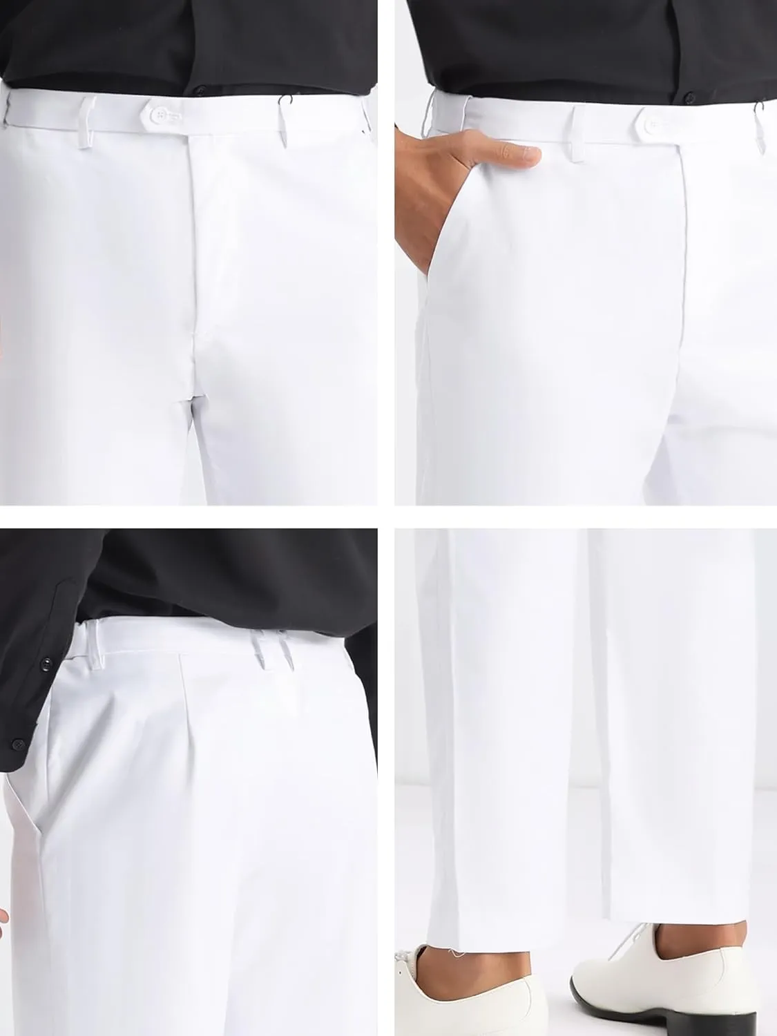 Lars Amadeus Men's Dress Pants Slim Fit Flat Front Chino Business Wedding Suit Pants