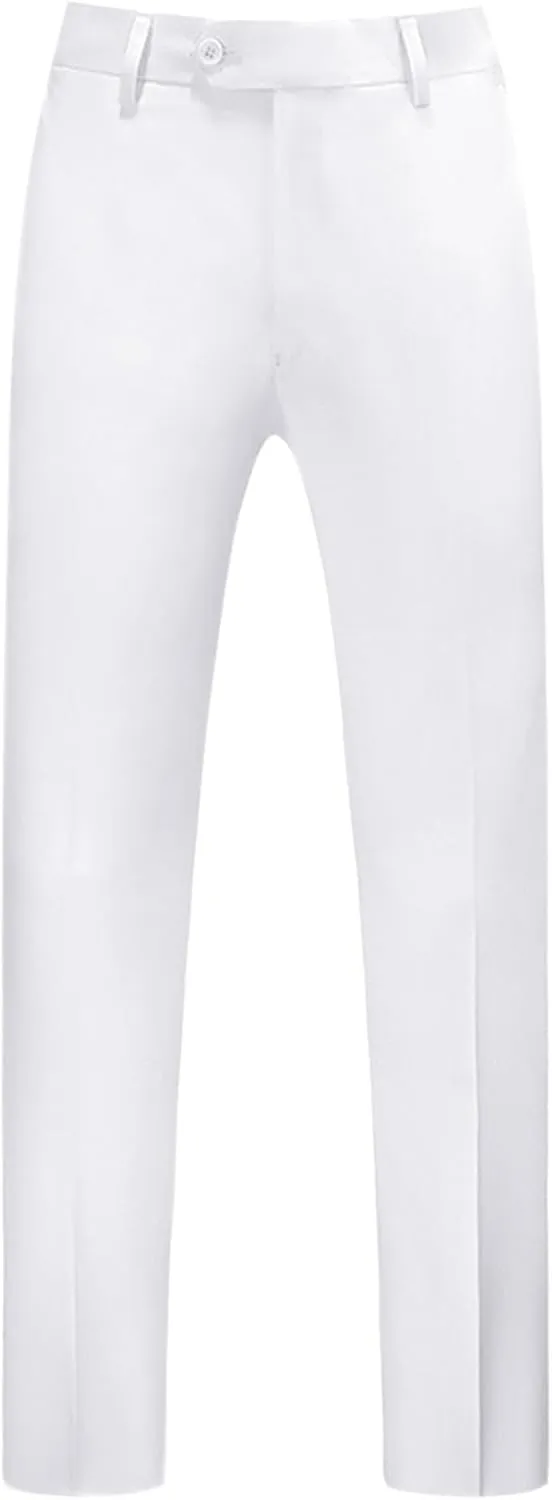 Lars Amadeus Men's Dress Pants Slim Fit Flat Front Chino Business Wedding Suit Pants